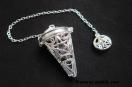 Silver Pentacle Cage Pendulum